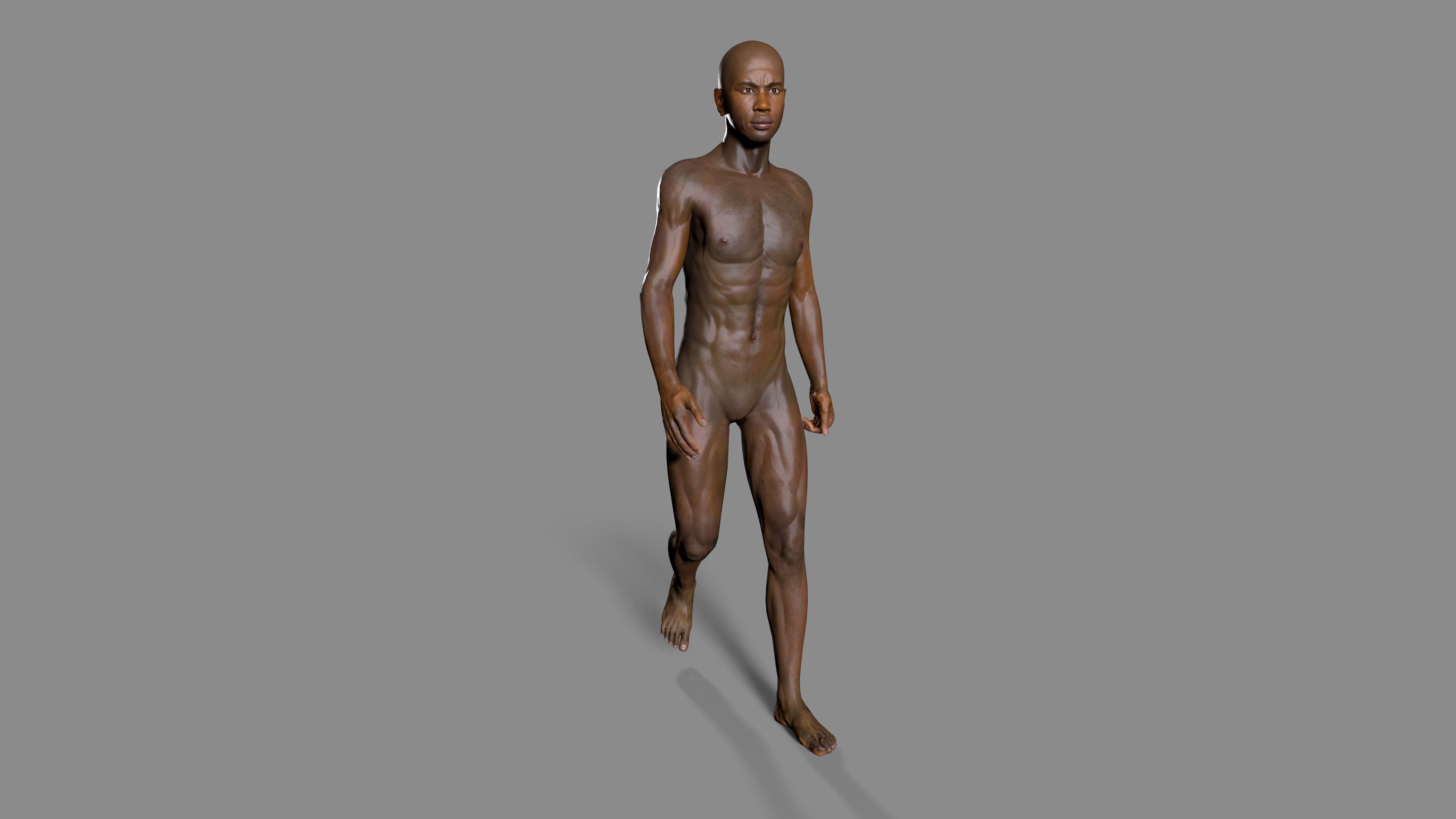 Black man body Low-poly 3D model_8