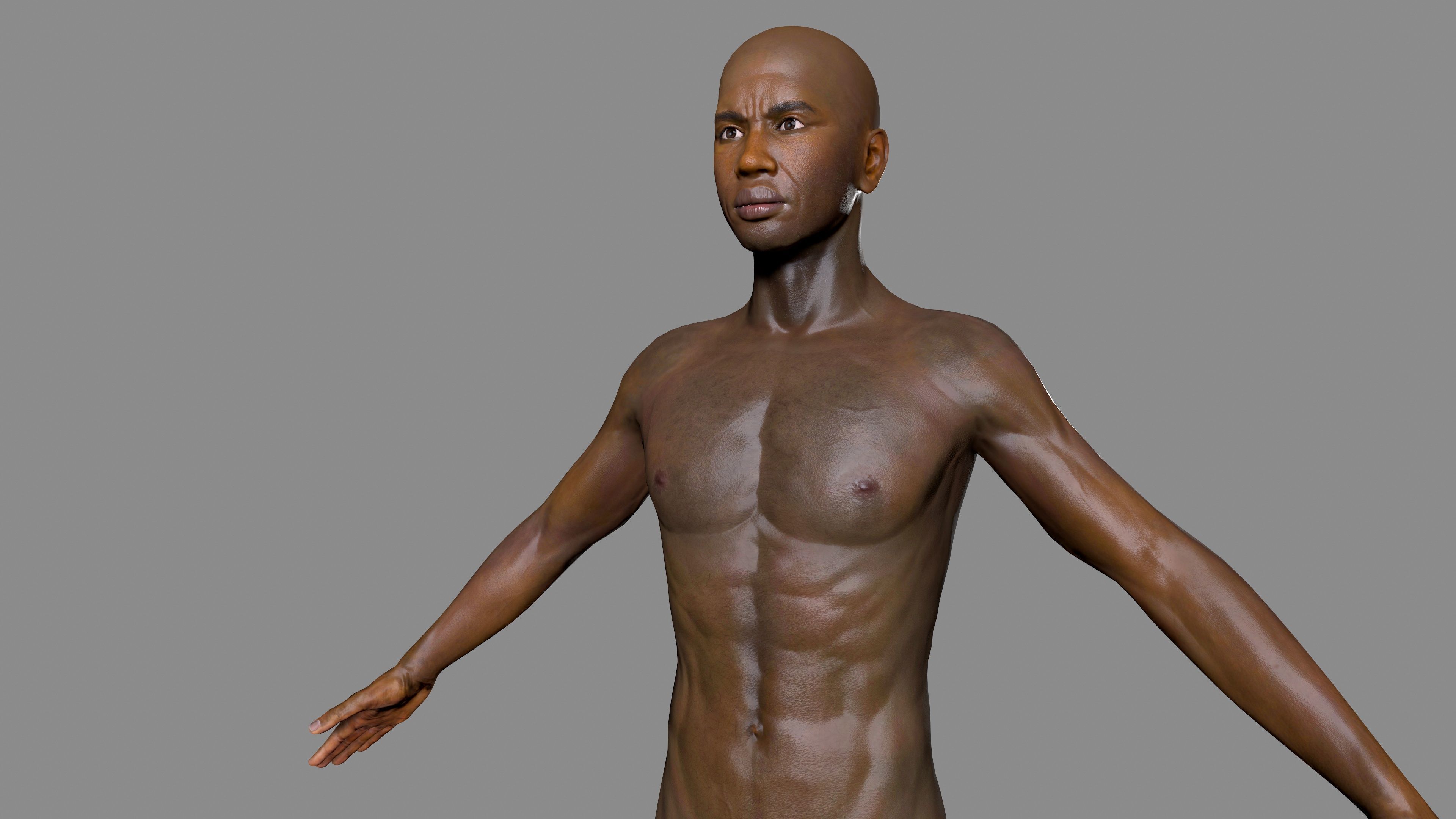 Black man body Low-poly 3D model_7