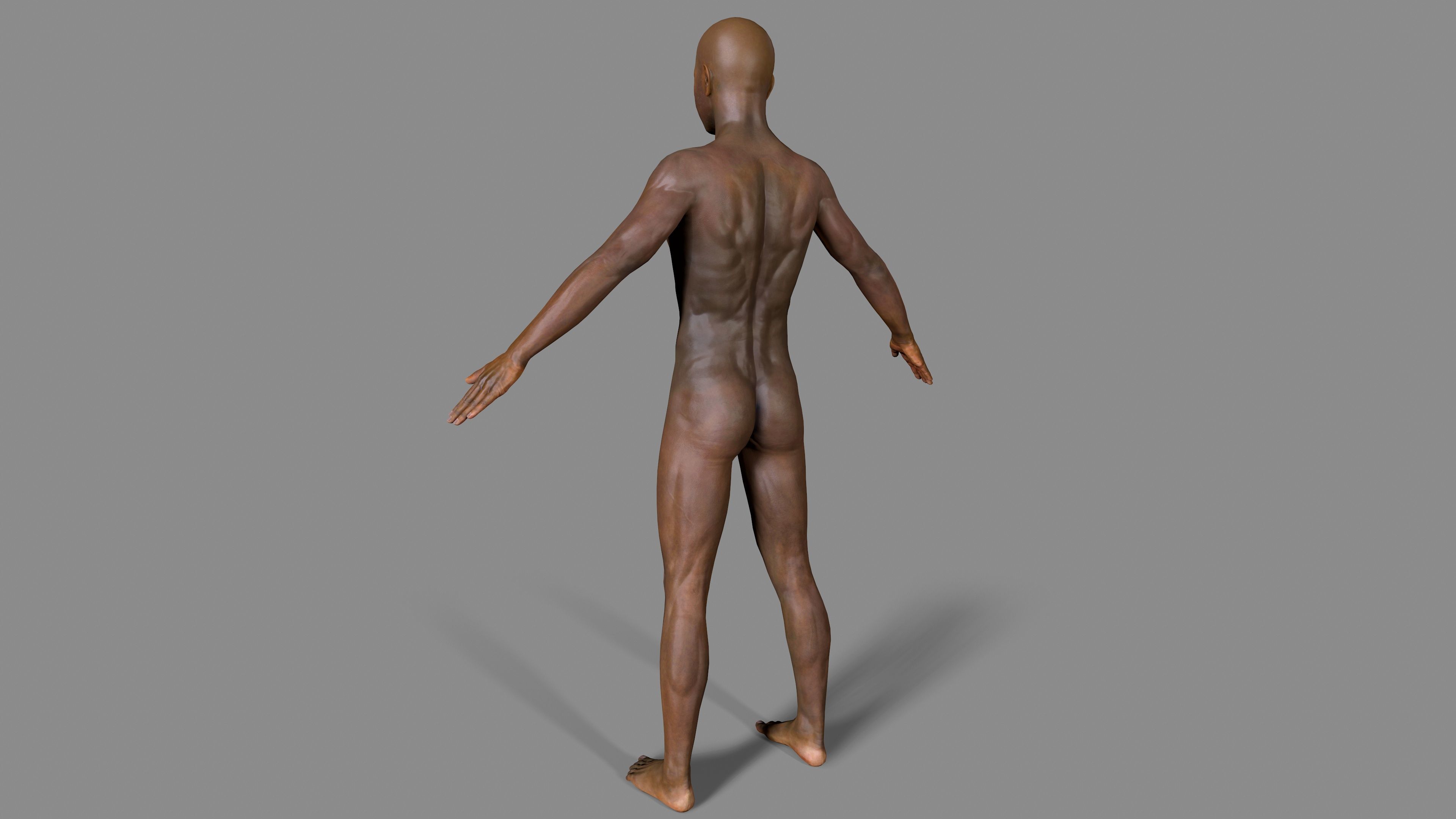 Black man body Low-poly 3D model_2