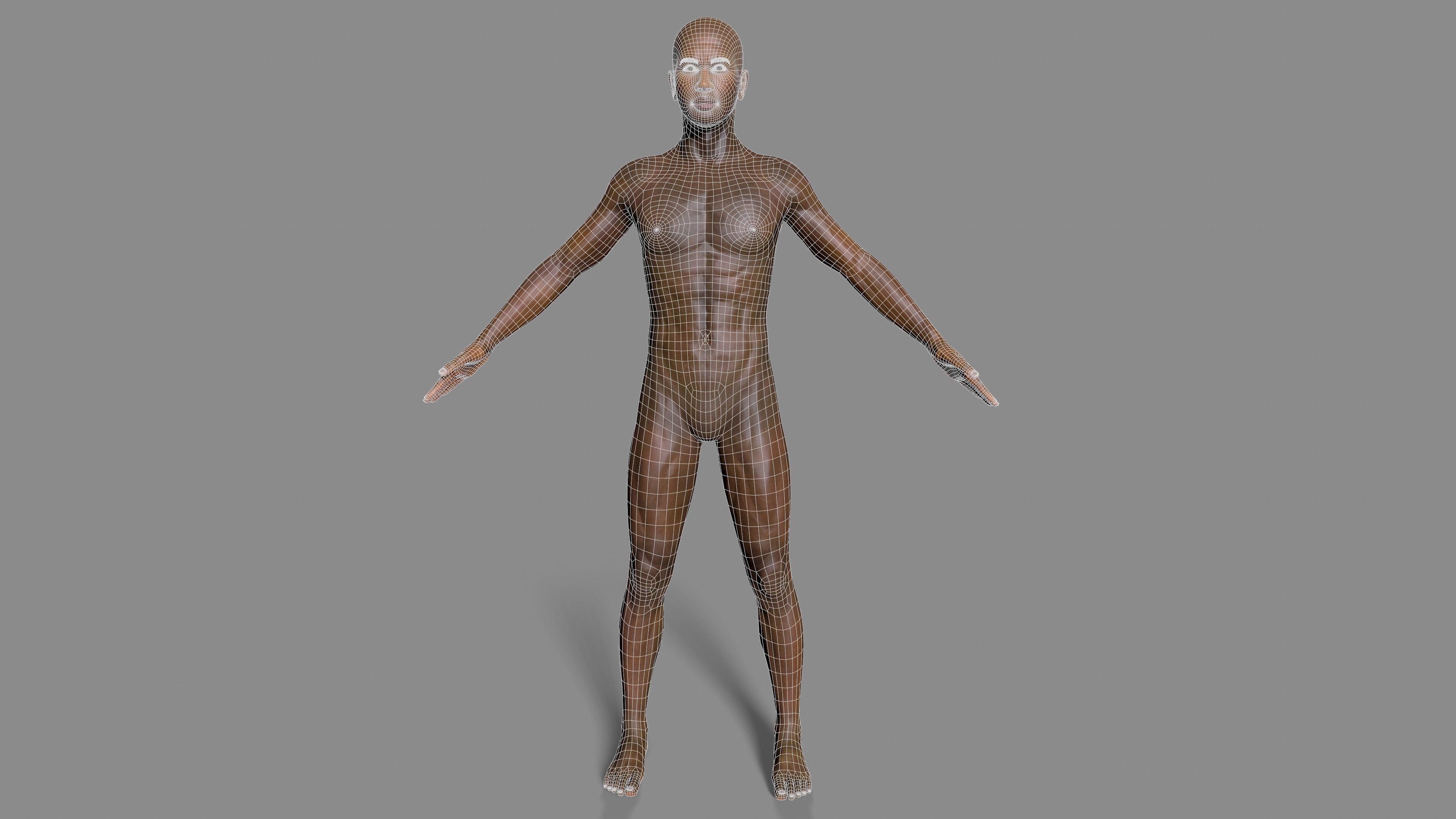 Black man body Low-poly 3D model_14