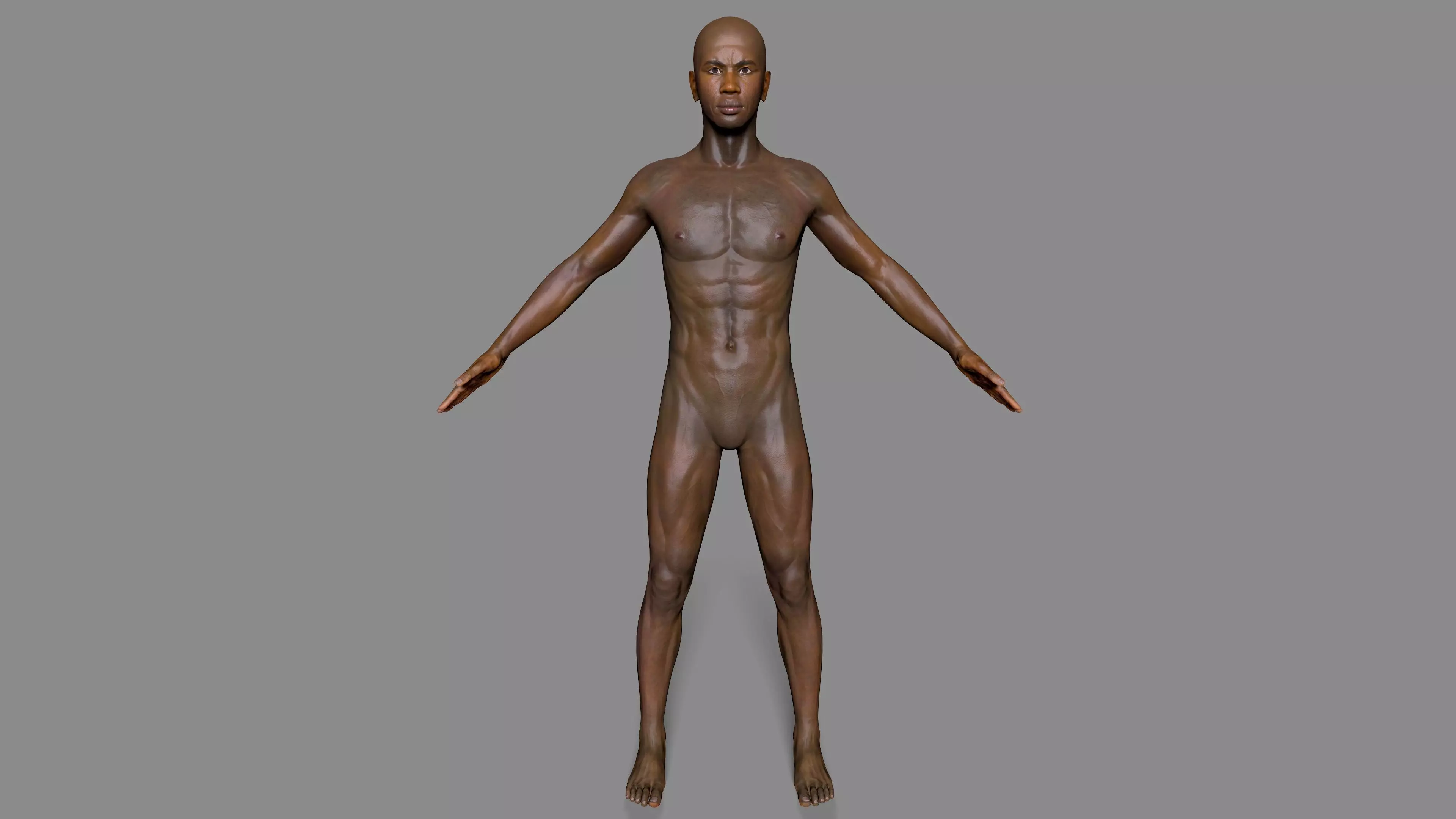 Black man body Low-poly 3D model_0