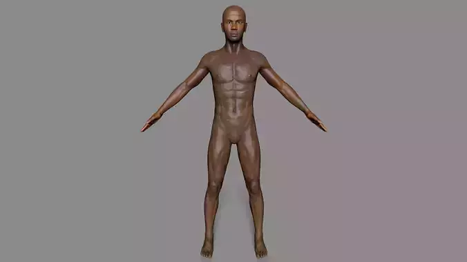 Black man body Low-poly 3D model