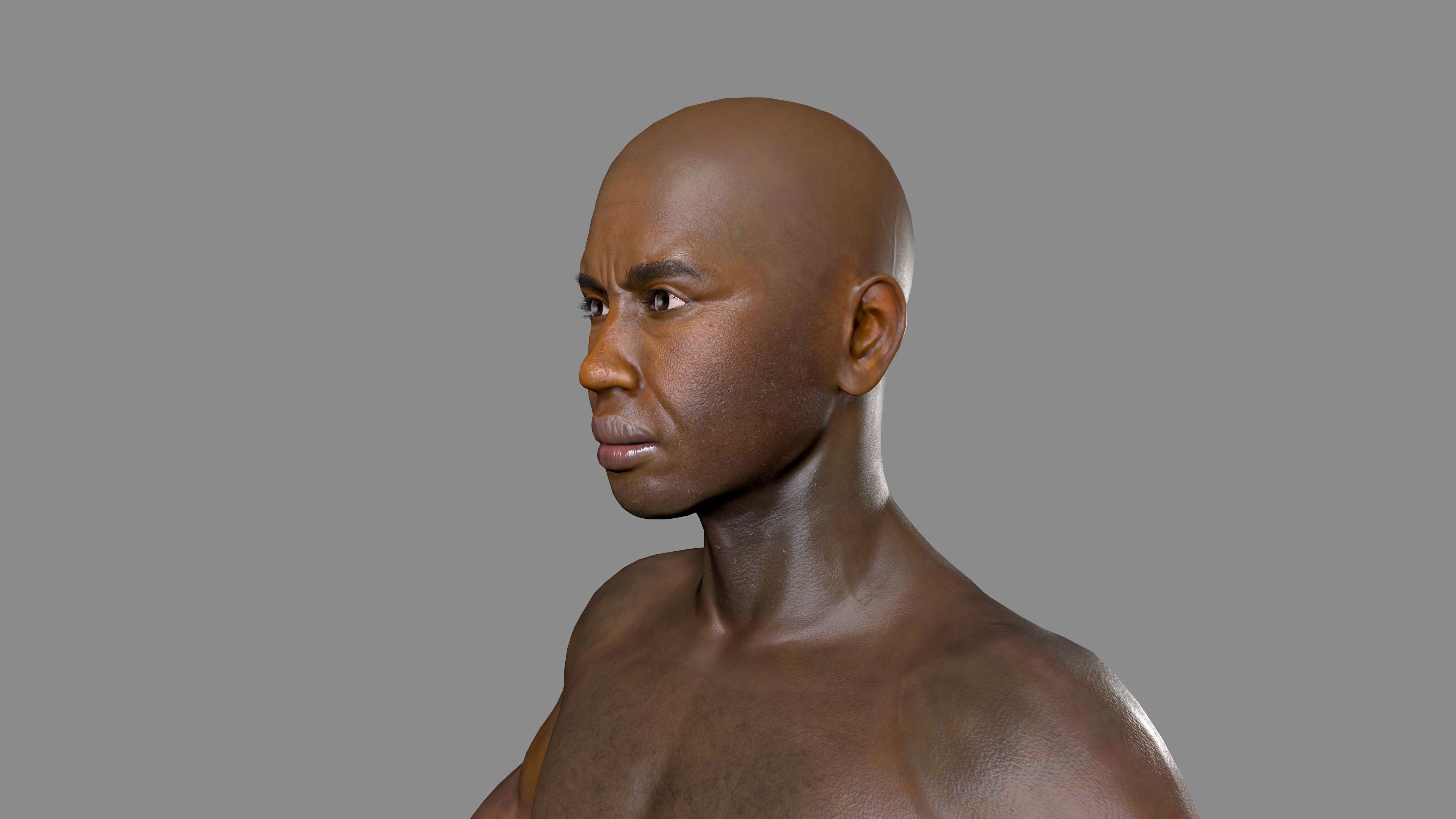 Black man body Low-poly 3D model_6