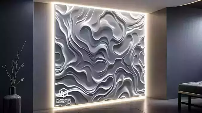 modern panel wall decor set wall relief mural CNC 113