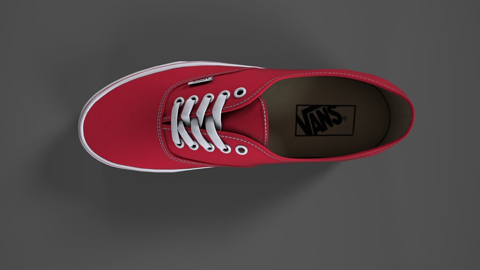 VANS182 Authentic Red Low-poly 3D model_3