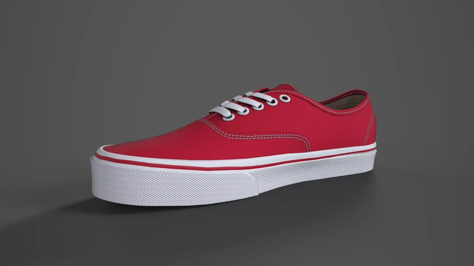 VANS182 Authentic Red Low-poly 3D model_0