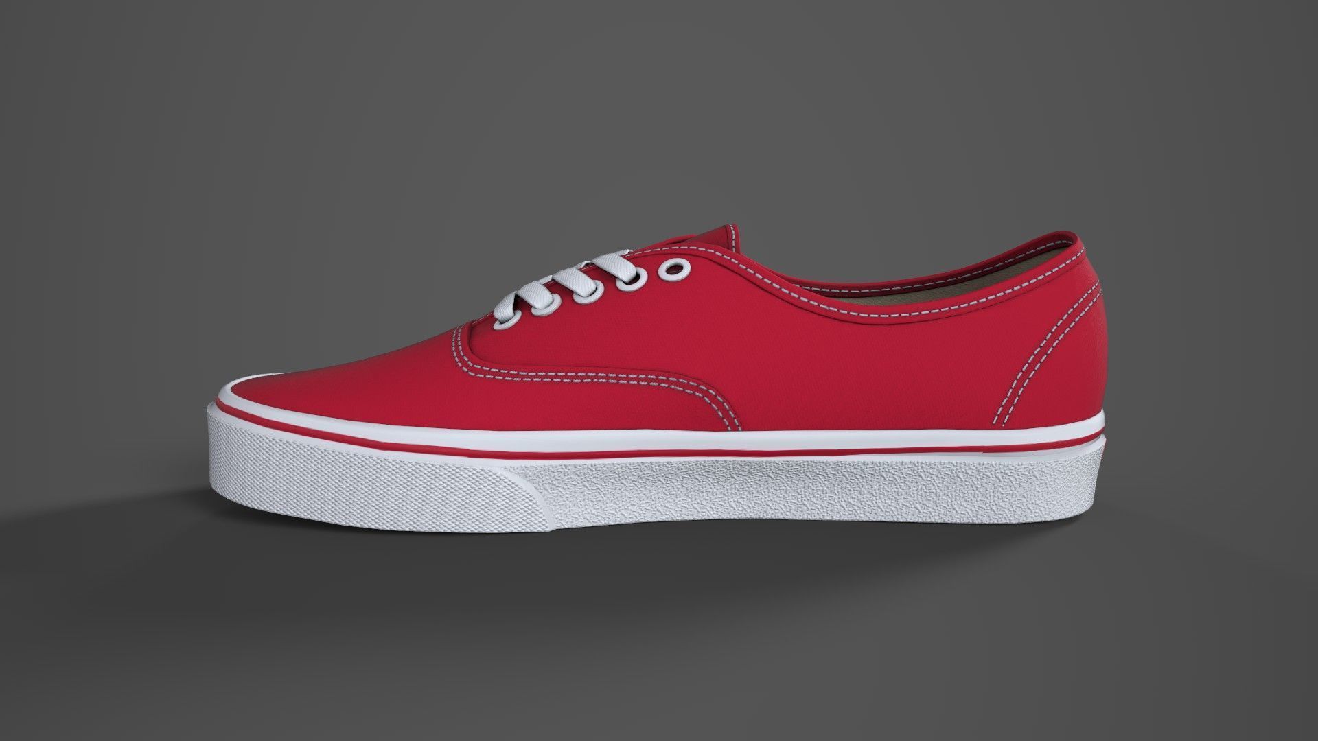 VANS182 Authentic Red Low-poly 3D model_2