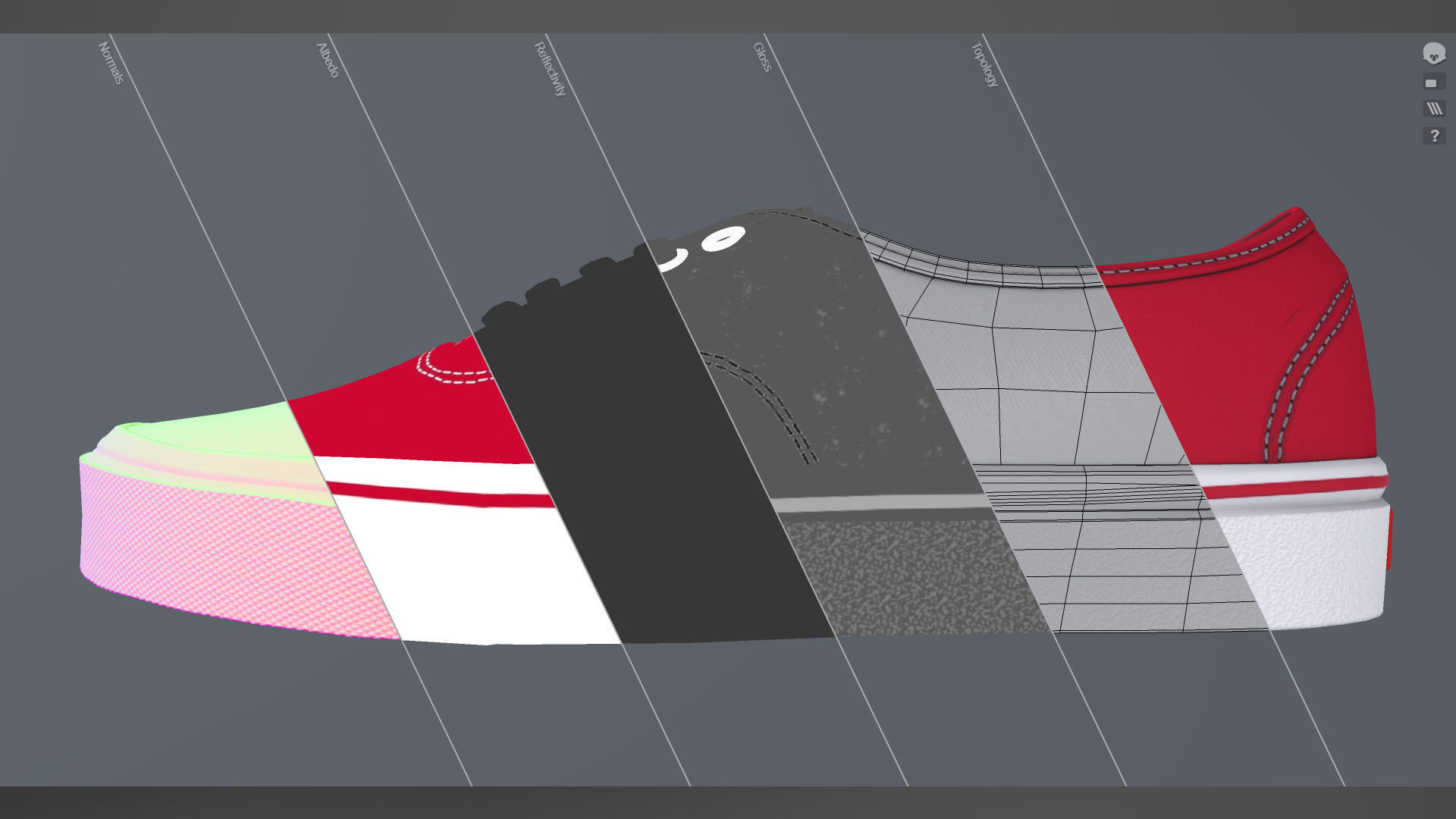 VANS182 Authentic Red Low-poly 3D model_4