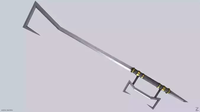 Hook sword Low-poly 3D model