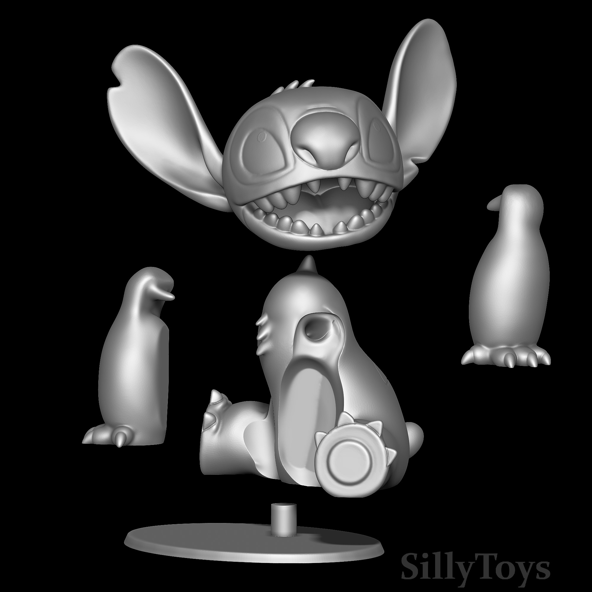 Stitch Sitting - Lilo and Stitch 3D print model_5