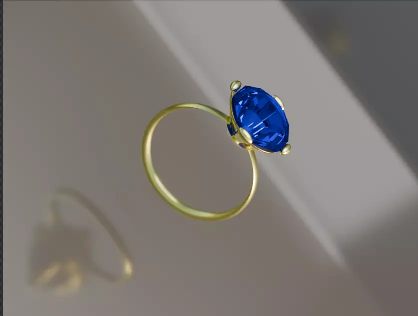 blue diamond ring Free 3D model