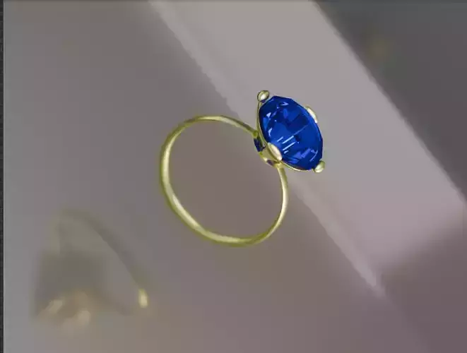 blue diamond ring 3D model