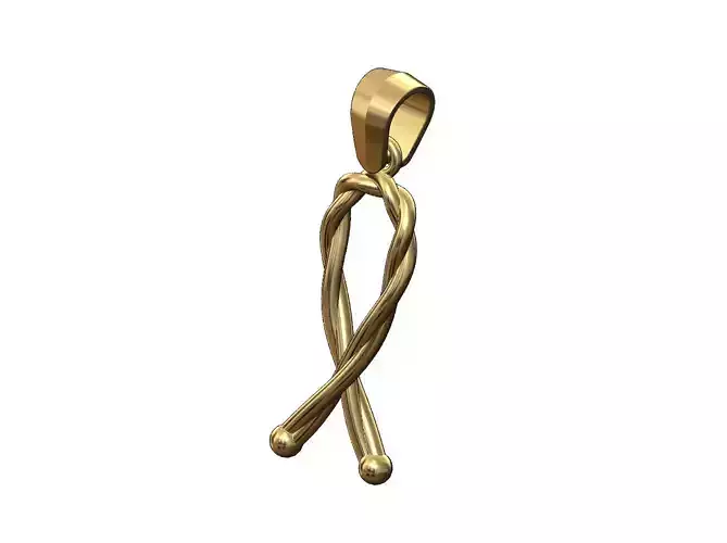 Braided rope knot overlapping pendant charm bail