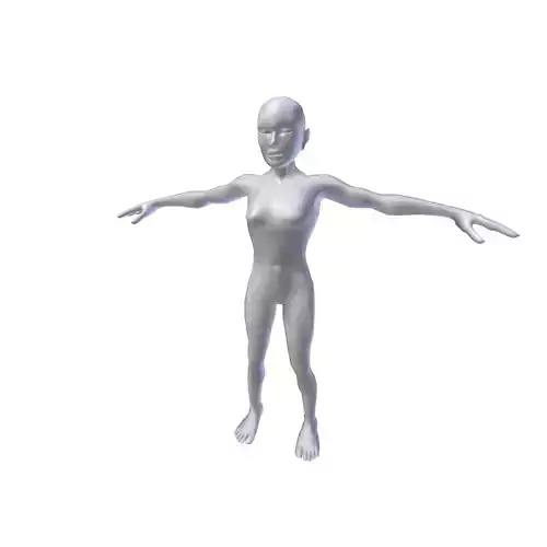 Woman 1 24m basemesh Low-poly 3D model