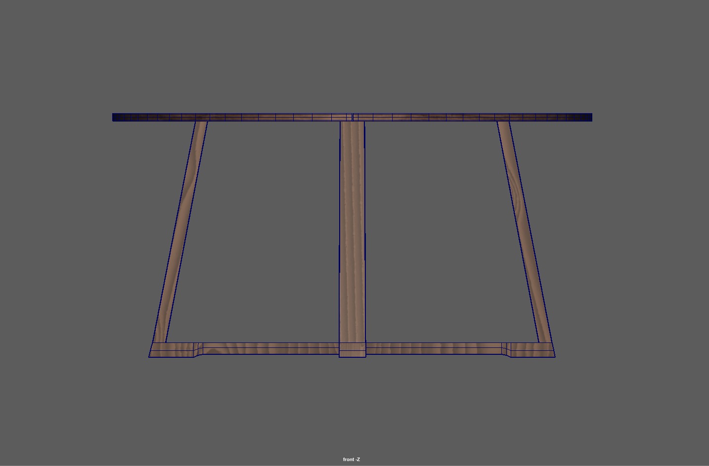 Round Wooden Dining Table Low-poly 3D model_8