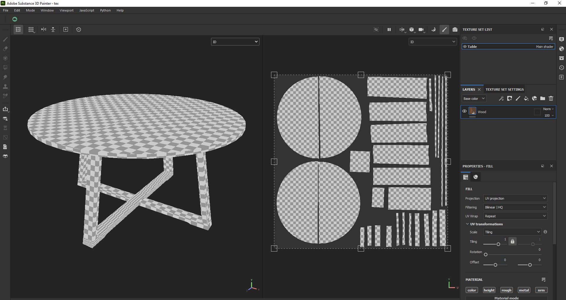 Round Wooden Dining Table Low-poly 3D model_15