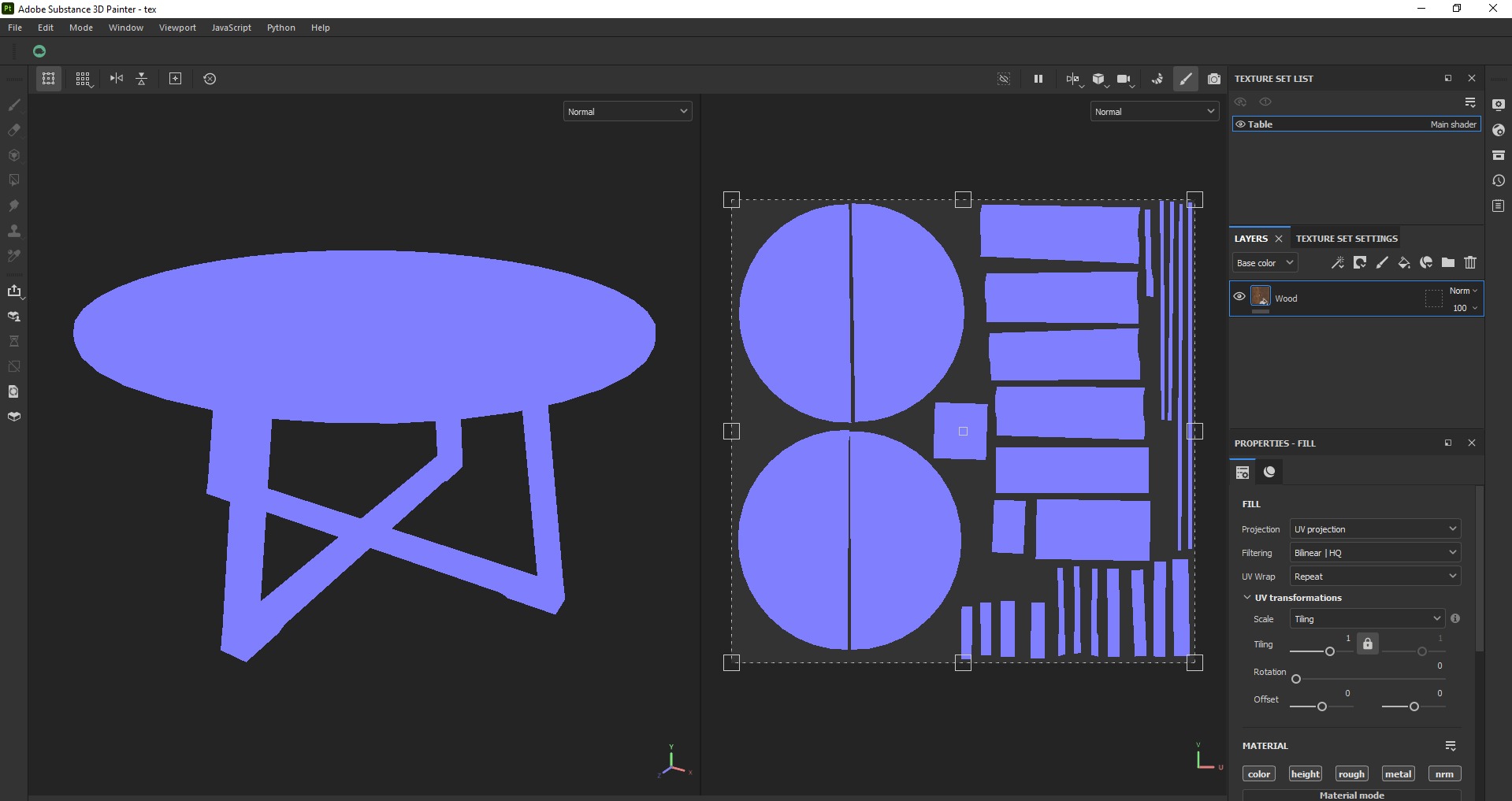 Round Wooden Dining Table Low-poly 3D model_12
