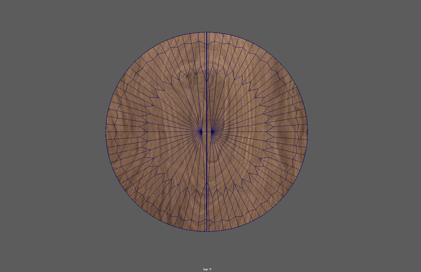 Round Wooden Dining Table Low-poly 3D model_9