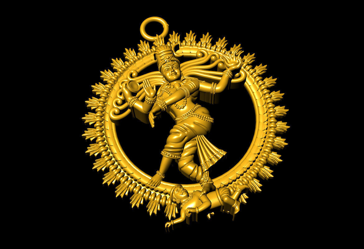 Natraj pendent 10gm  gold pendent 3D print model_3