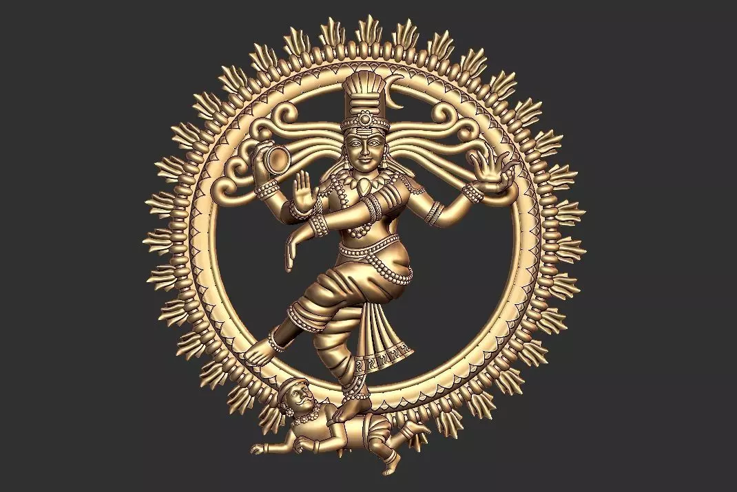 Natraj pendent 10gm  gold pendent 3D print model_0