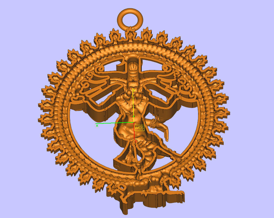 Natraj pendent 10gm  gold pendent 3D print model_4