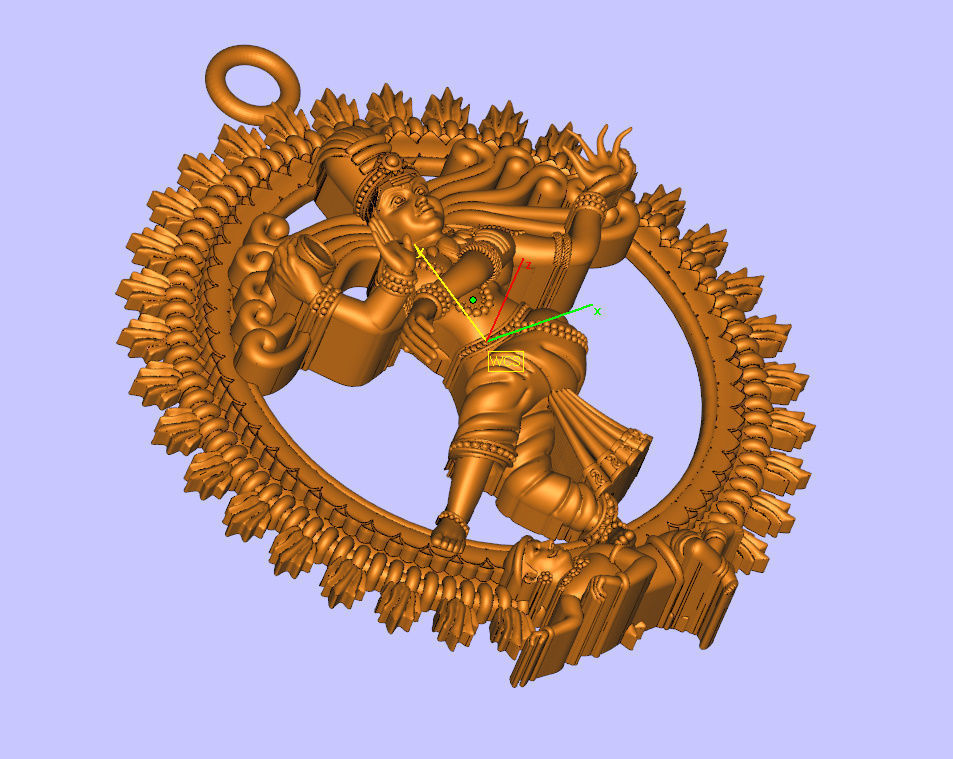 Natraj pendent 10gm  gold pendent 3D print model_6
