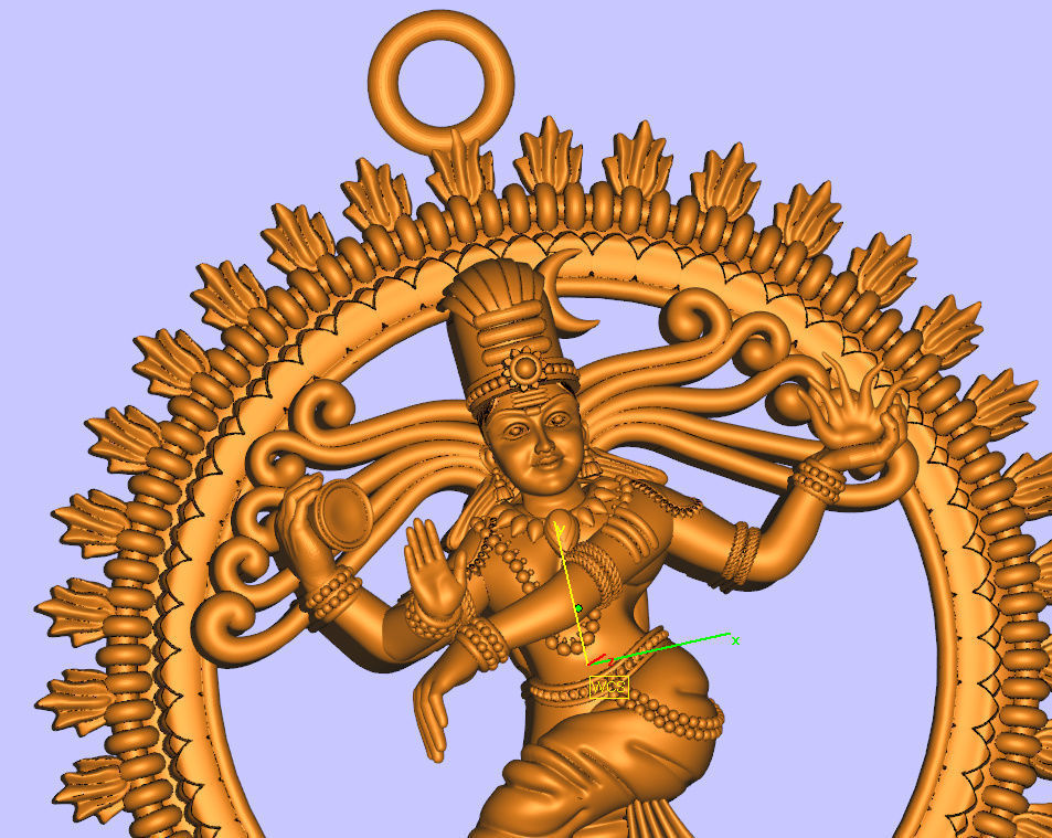 Natraj pendent 10gm  gold pendent 3D print model_5