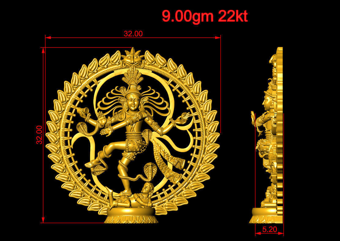 Natraj pendent High Quality   3D print model_2