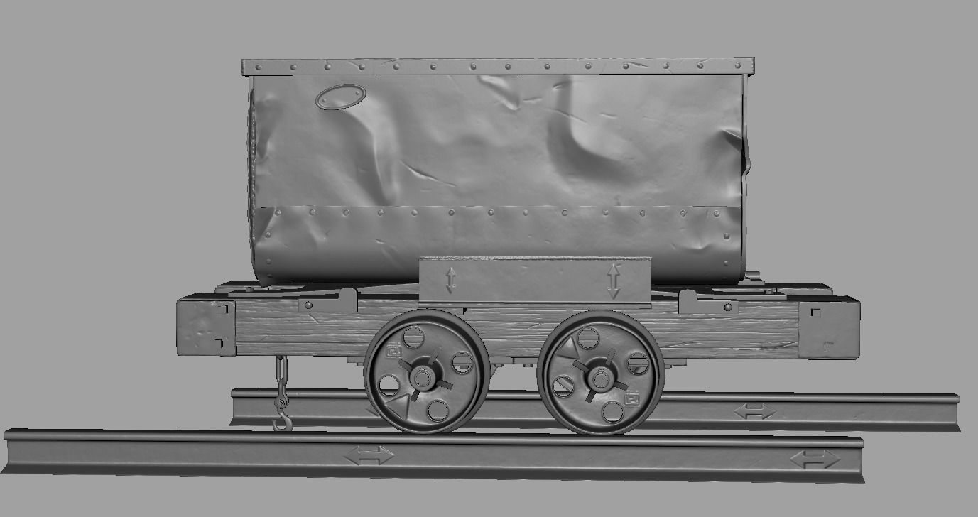 Minecart Low-poly 3D model_24