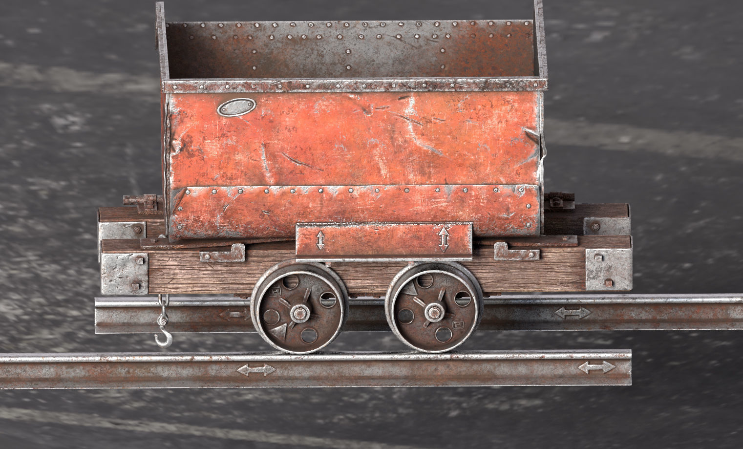 Minecart Low-poly 3D model_6