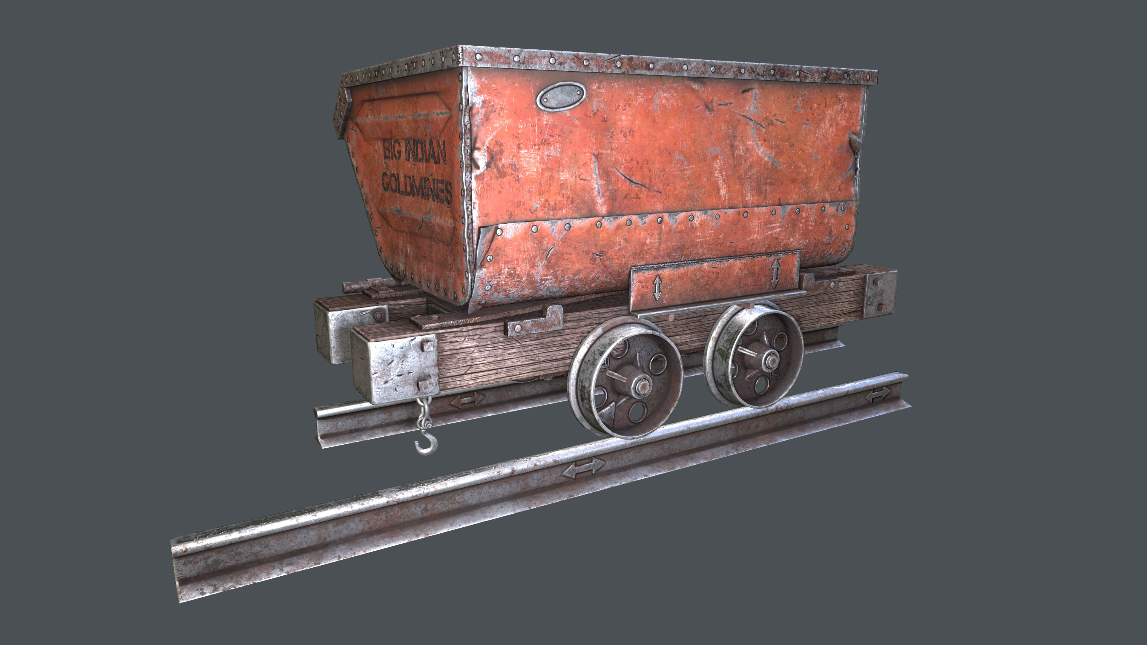 Minecart Low-poly 3D model_17