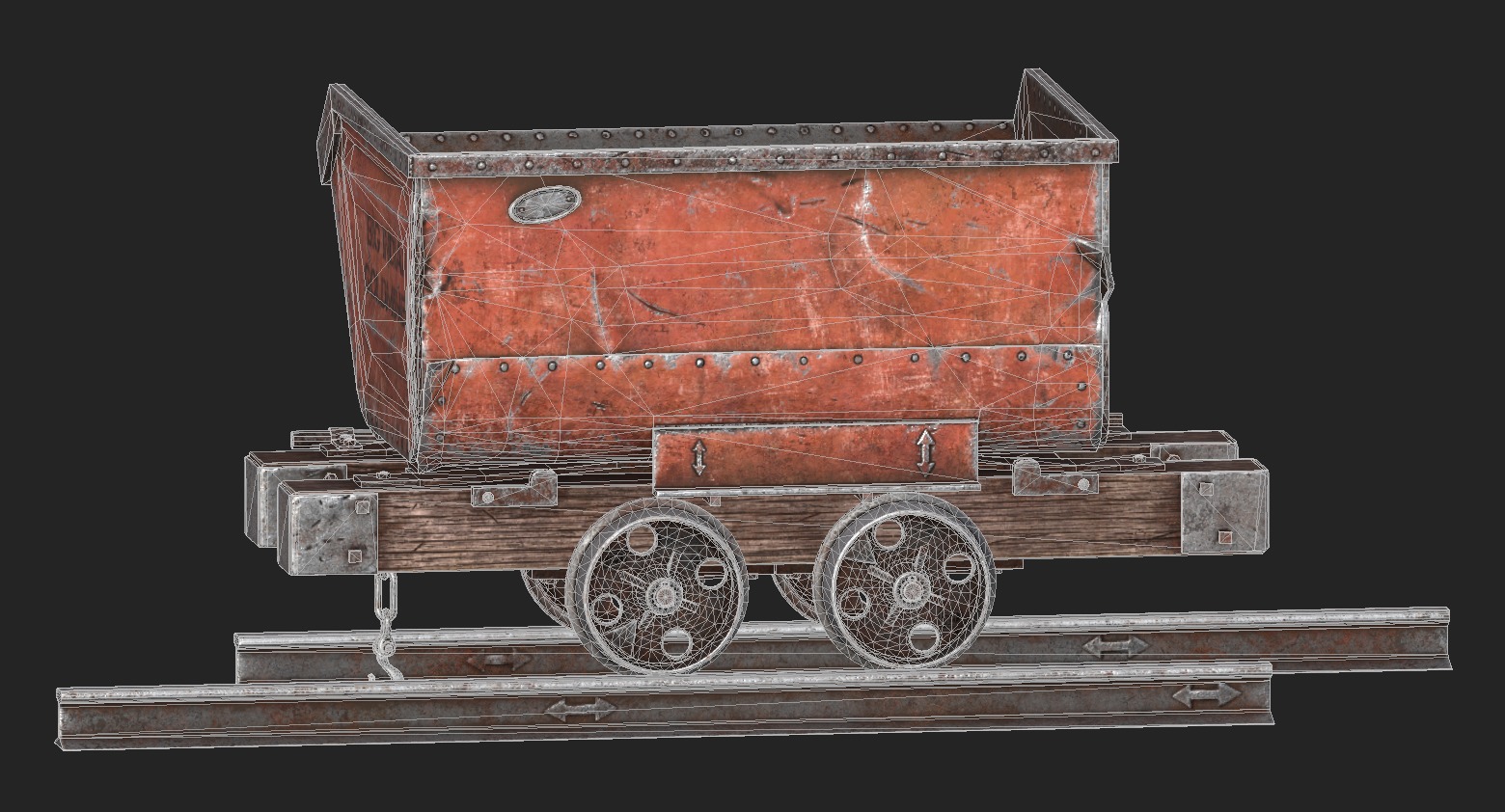 Minecart Low-poly 3D model_4