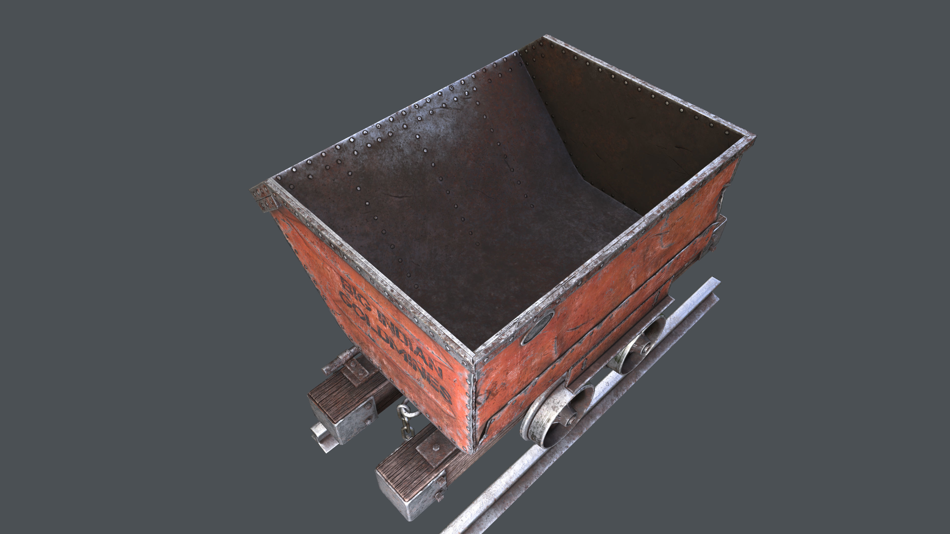 Minecart Low-poly 3D model_11