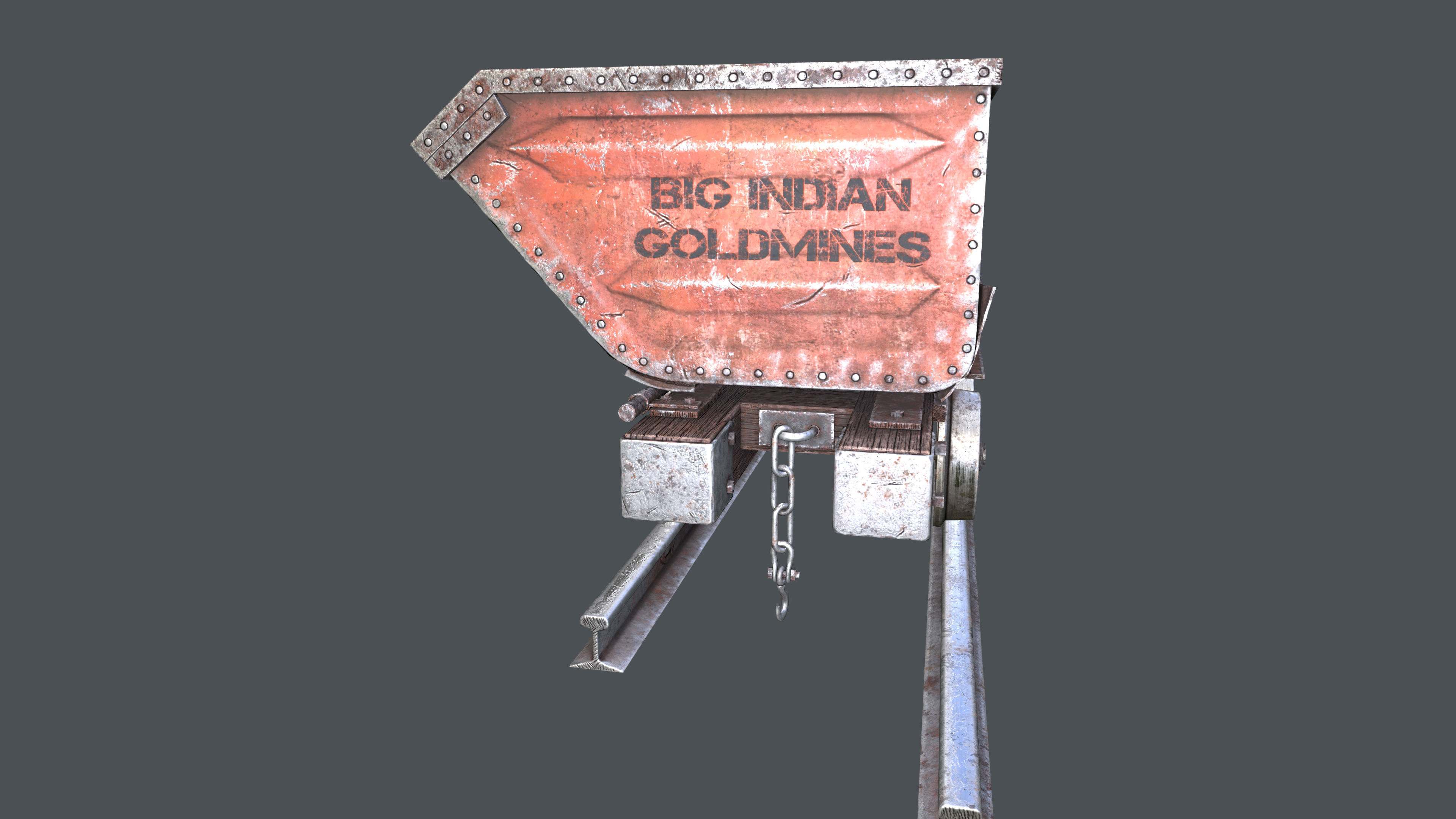 Minecart Low-poly 3D model_15