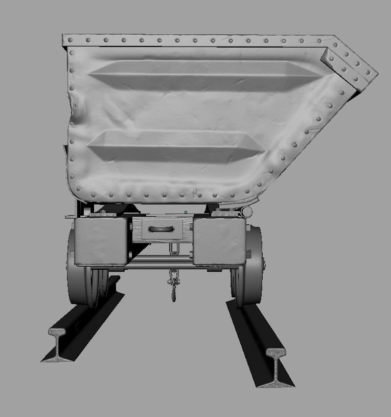 Minecart Low-poly 3D model_23