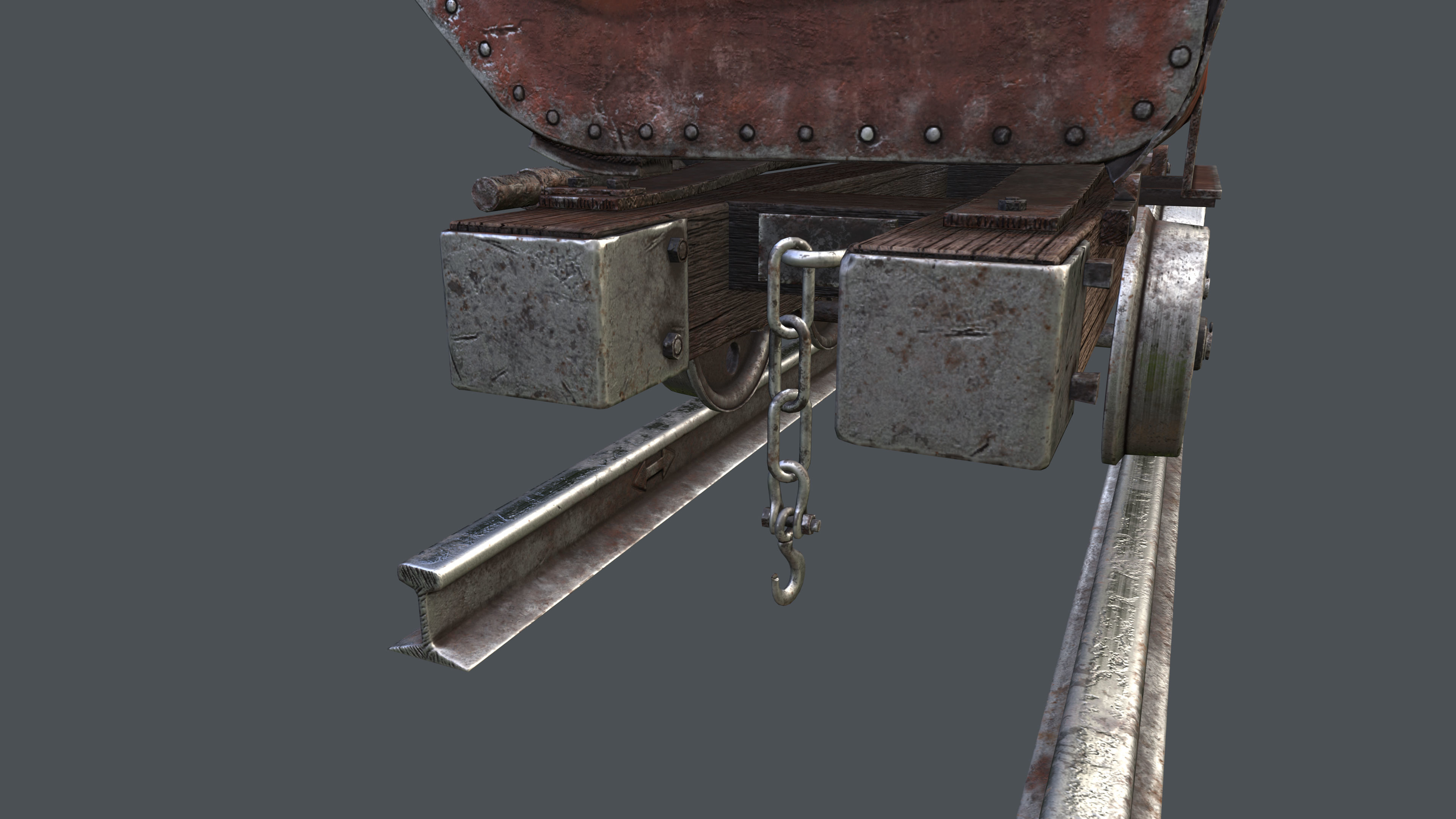 Minecart Low-poly 3D model_14