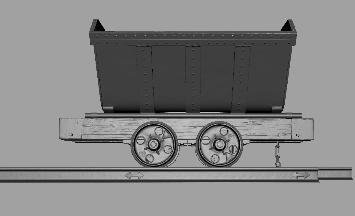 Minecart Low-poly 3D model_18