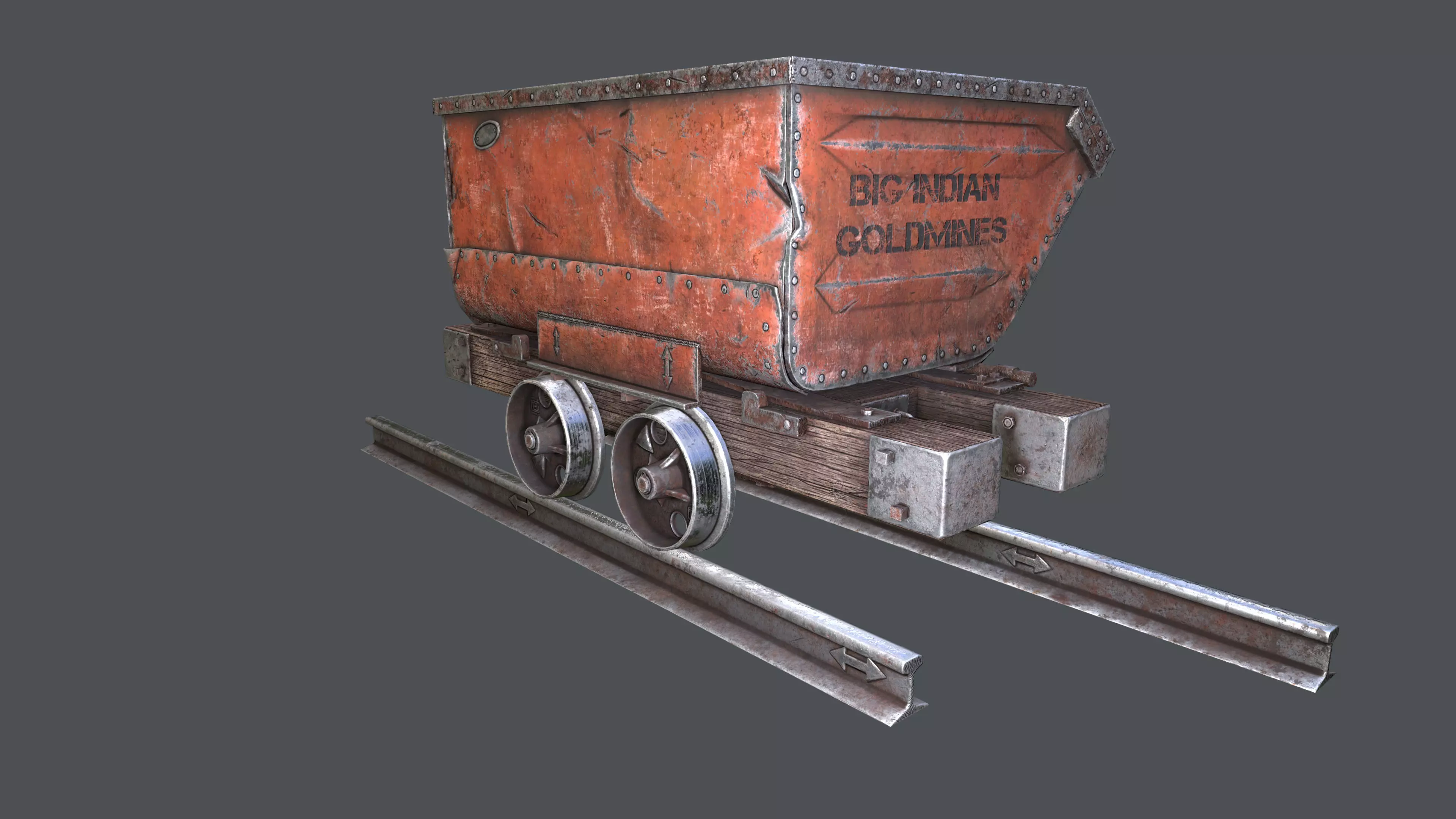 Minecart Low-poly 3D model_0