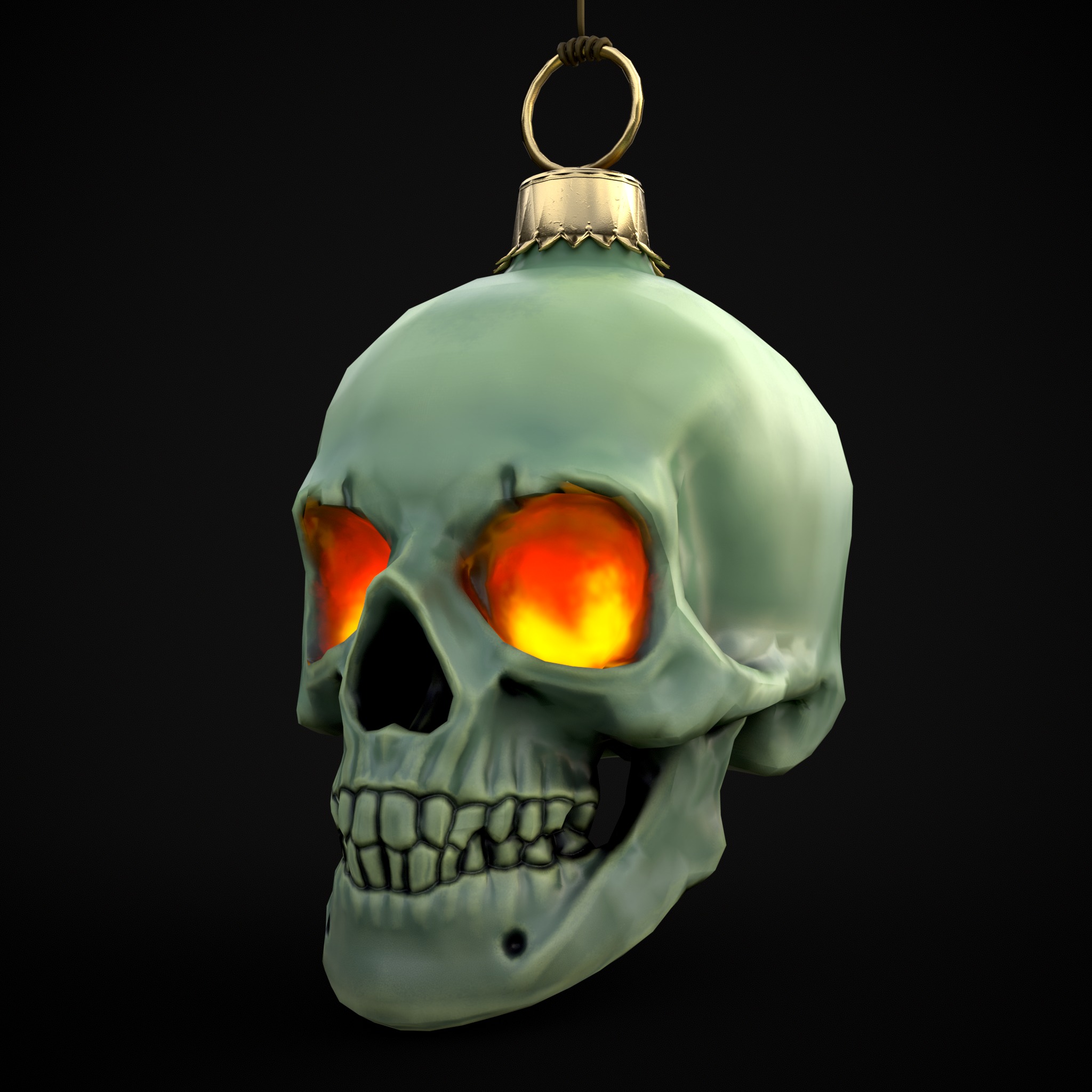 Hanging Stylized Skull  Low-poly 3D model_19