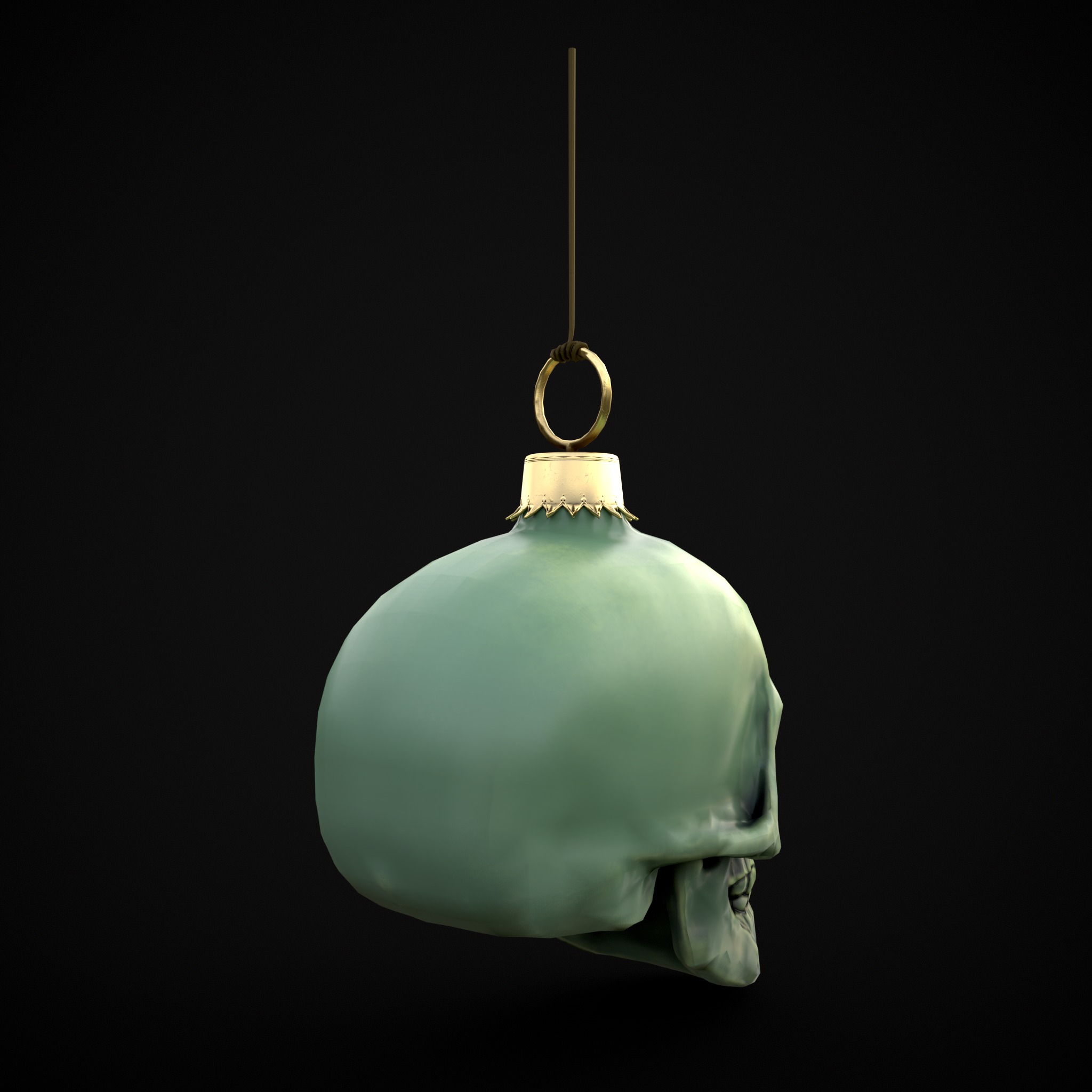 Hanging Stylized Skull  Low-poly 3D model_13