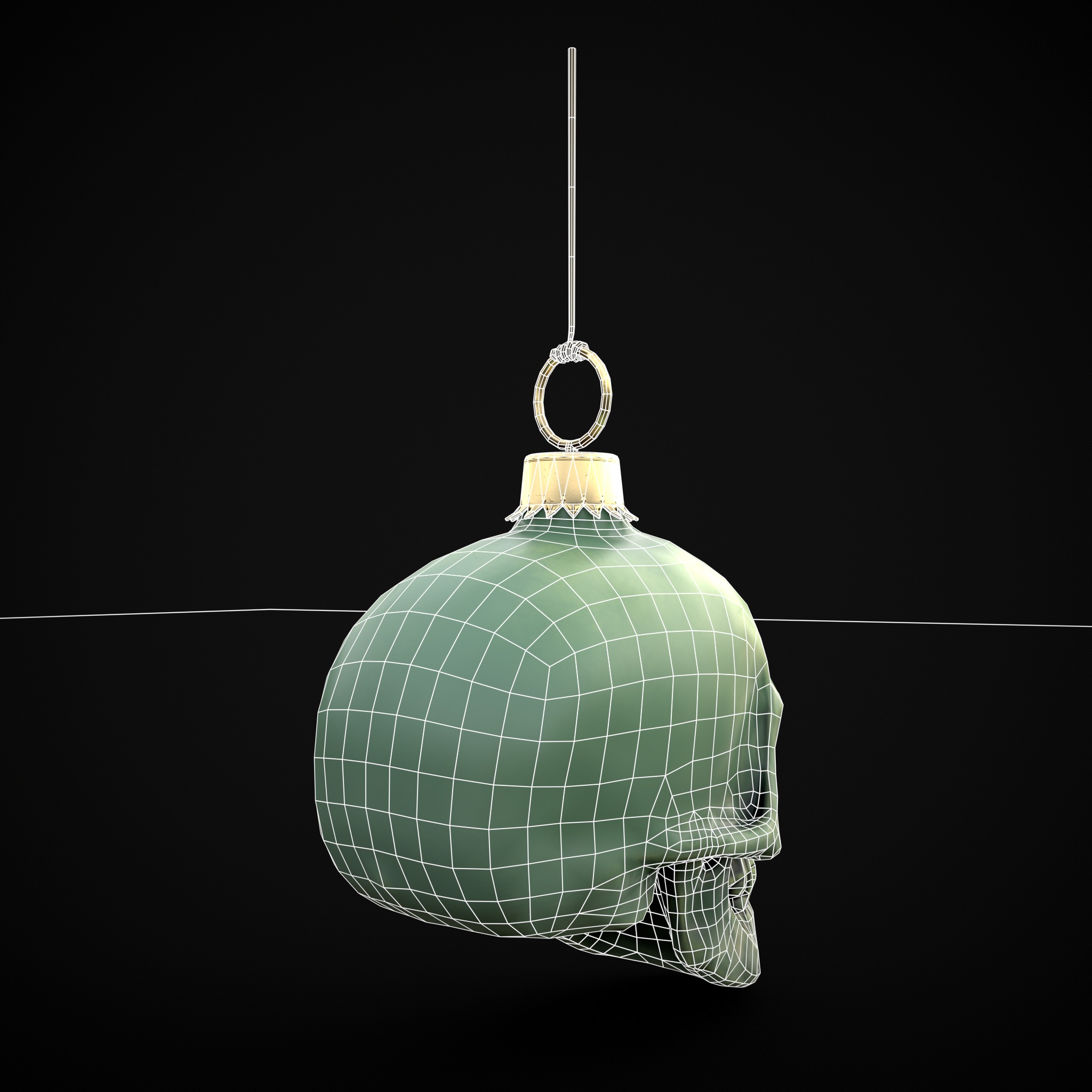 Hanging Stylized Skull  Low-poly 3D model_14