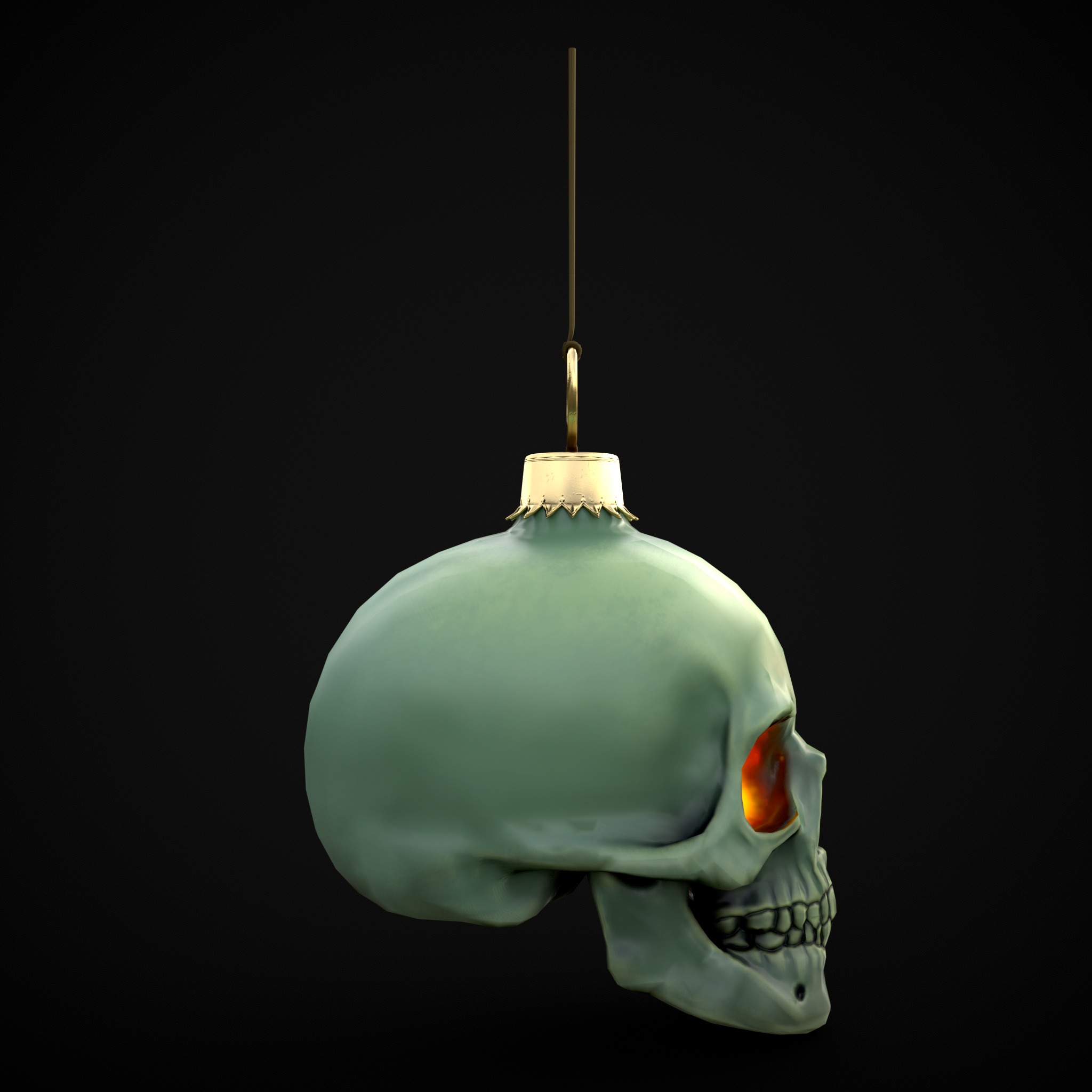 Hanging Stylized Skull  Low-poly 3D model_15