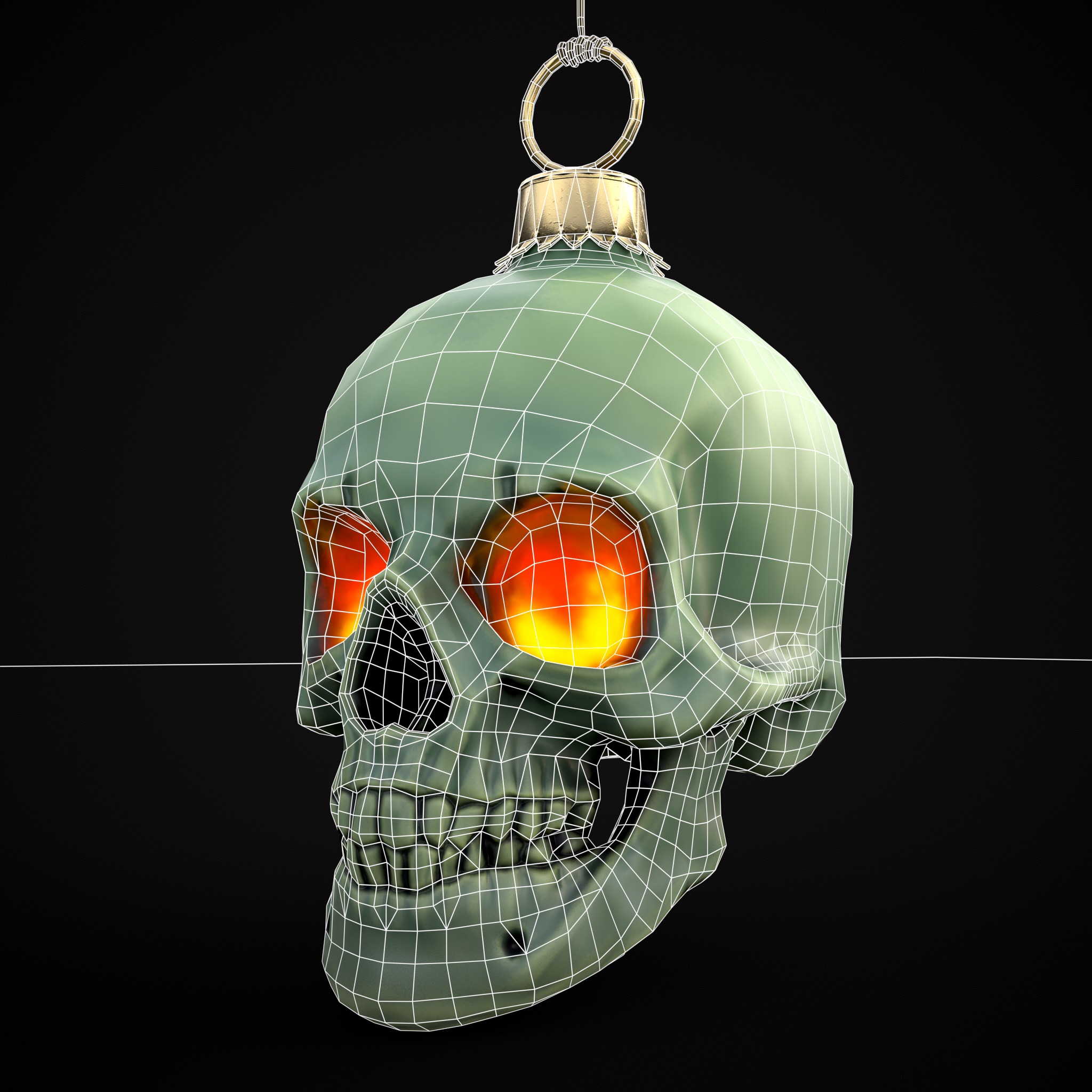 Hanging Stylized Skull  Low-poly 3D model_20
