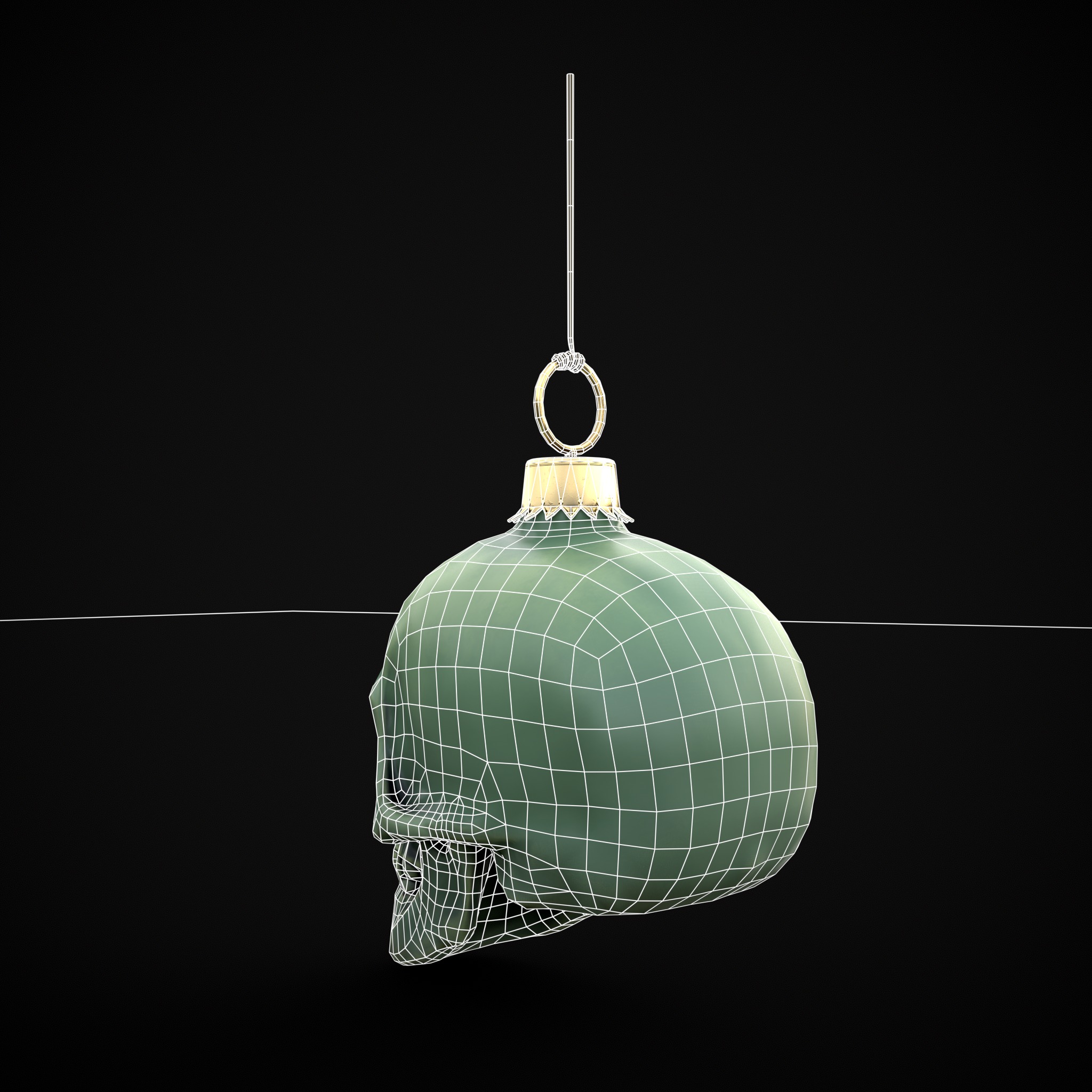 Hanging Stylized Skull  Low-poly 3D model_10