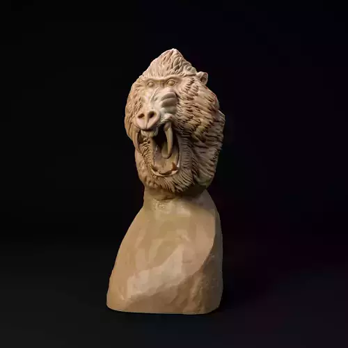 Mandrill bust - pre supported