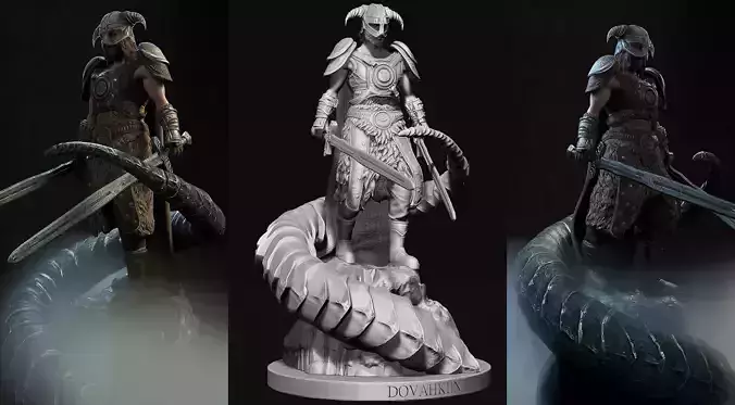 Dovahkiin - Skyrim Tribute - 3D Render - Print Model 3D print model