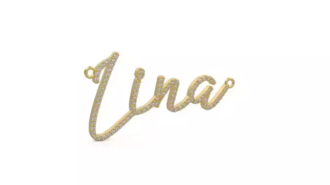 Model 1104 Lina Name Diamond Iced Out Pendant