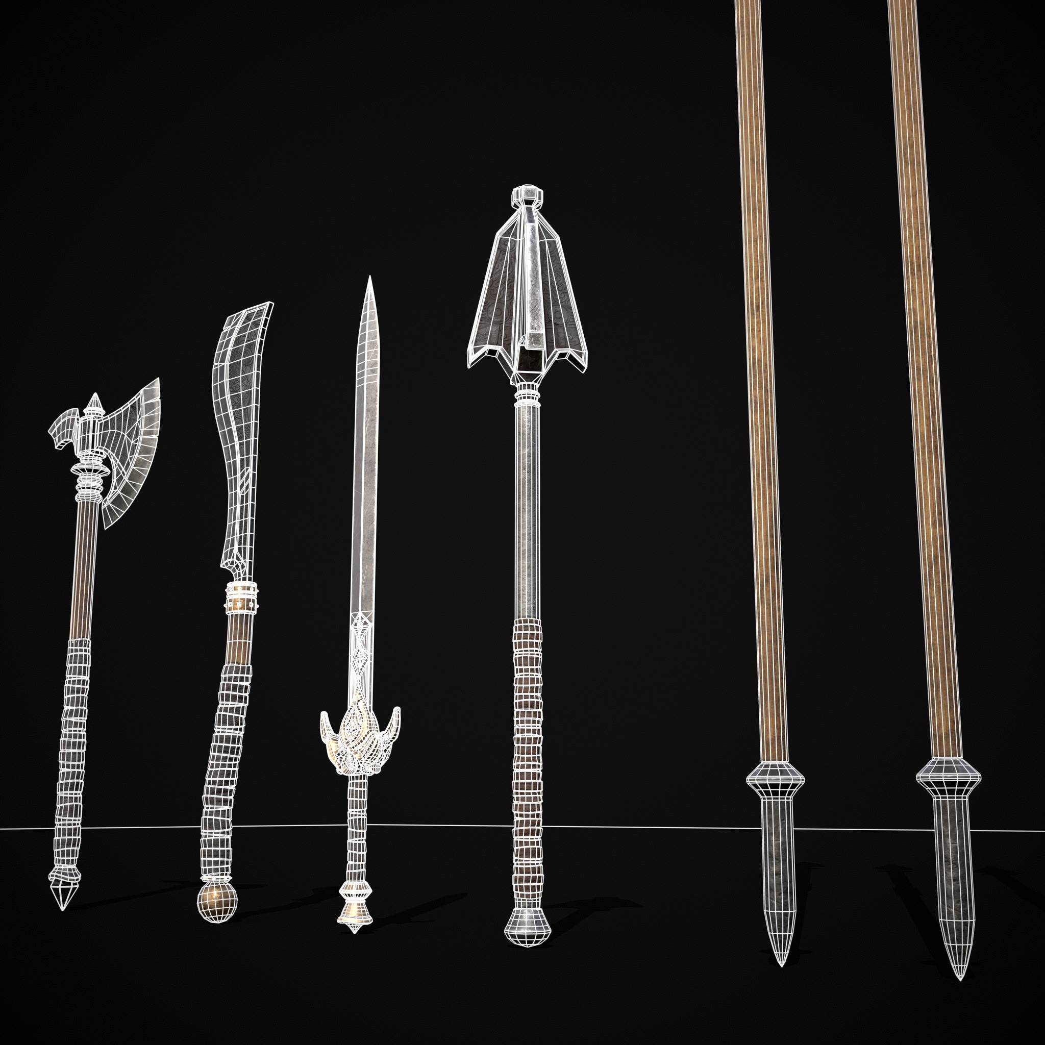 High Quality Viking Weapons Pack Low-poly 3D model_28