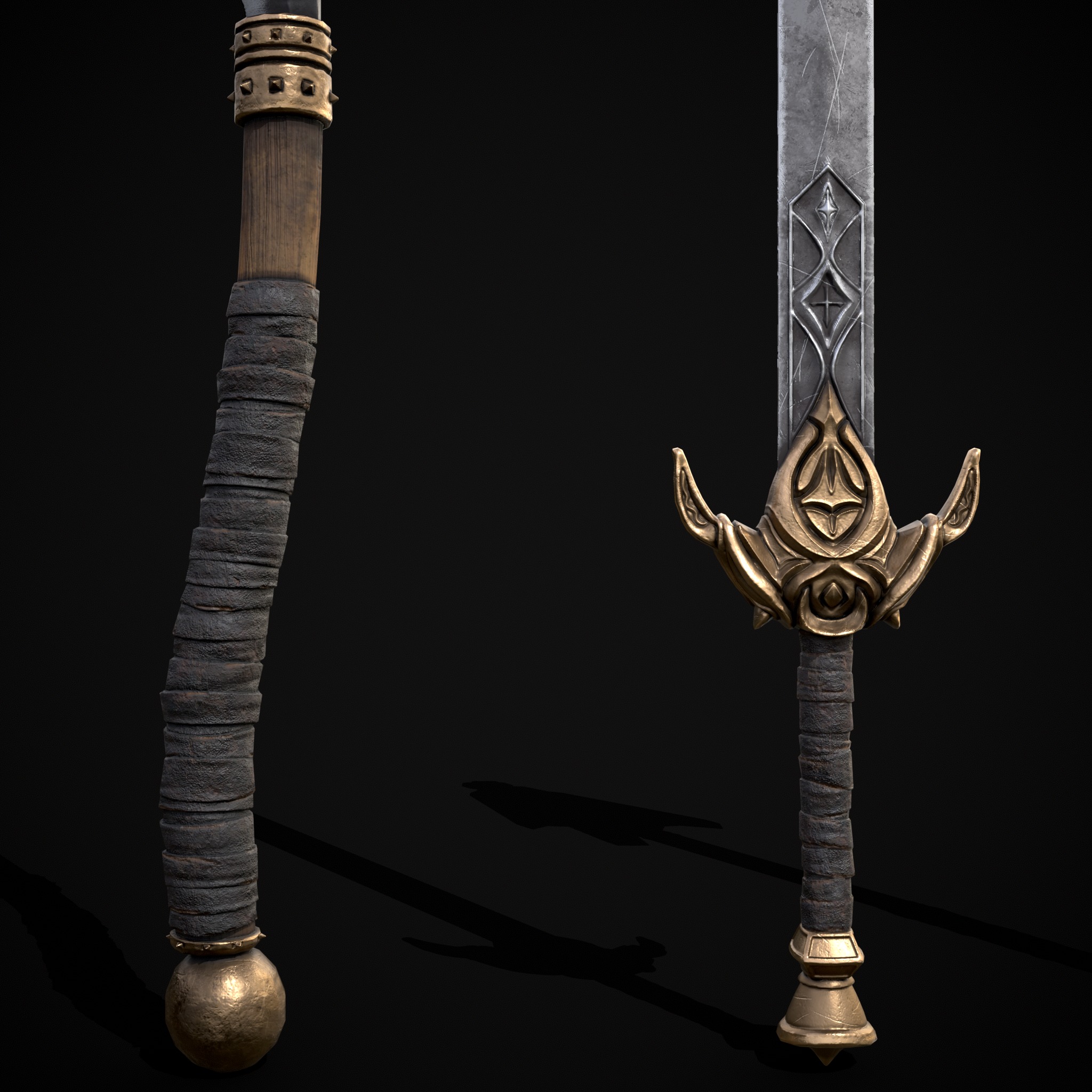 High Quality Viking Weapons Pack Low-poly 3D model_16