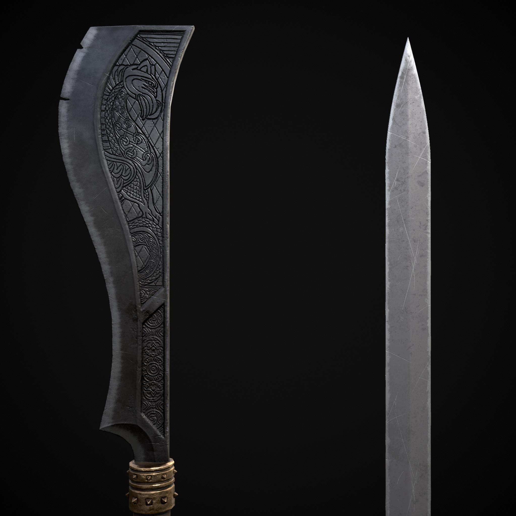 High Quality Viking Weapons Pack Low-poly 3D model_15